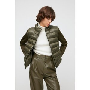 Trendyol Khaki Sleeve Detailed Quilted Coat