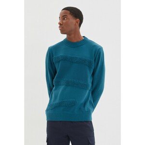 Trendyol Petrol Men Regular Fit Crew Neck Textured Knitwear Sweater