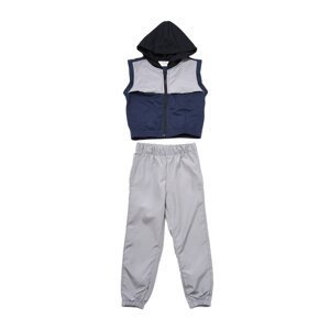 Trendyol Gray Color Block Unisex Knitted Tracksuit Set