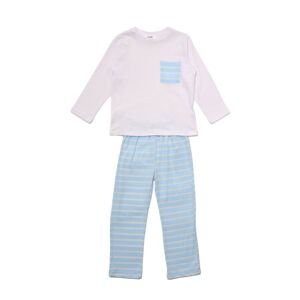Trendyol Blue Pocket Detailed Striped Boy Knitted Pajamas Set