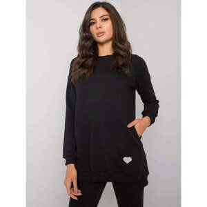 RUE PARIS Black Ladies Cotton Sweatshirt