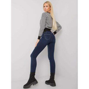 High waisted dark blue jeggings