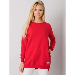 RUE PARIS Women's red sweatshirt made of cotton