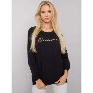 RUE PARIS Ladies Black Cotton Sweatshirt