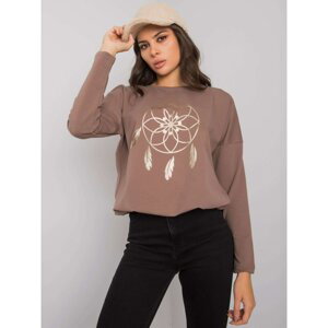 RUE PARIS Brown blouse with long sleeves