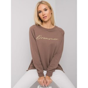 RUE PARIS Brown Cotton Sweatshirt for Women