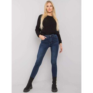 Dark blue jeans with high waist