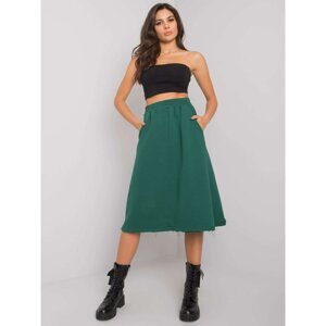 Dark green flaky cotton skirt