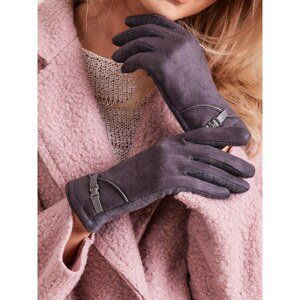 Women's elegant dark grey gloves