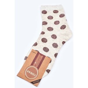 Women's Cotton Polka-Dot Socks COSAS Ecru