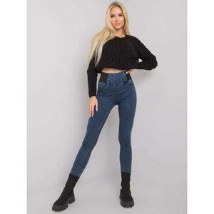 Blue high-waisted jeggings