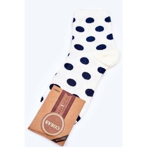Women's Cotton Polka-Dot Socks COSAS White