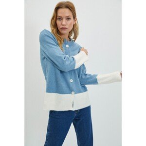 Trendyol Blue Color Block Knitwear Cardigan