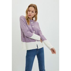 Trendyol Purple Color Block Knitwear Cardigan