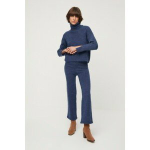Trendyol Indigo Soft-Textured Basic Trousers, Sweater Top-Top Set