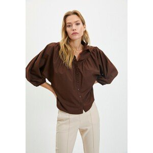 Trendyol Brown Balloon Sleeve Shirt