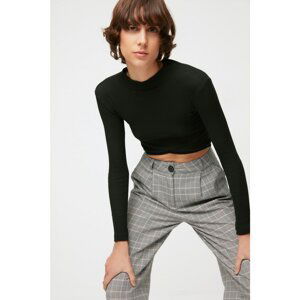 Trendyol Black Crop Knitted Blouse