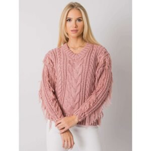 RUE PARIS Dirty pink sweater with fringe