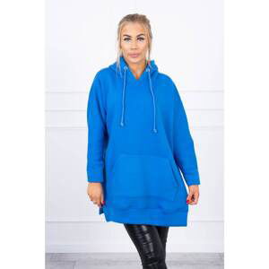 Insulated sweatshirt with slits on the sides violet blue