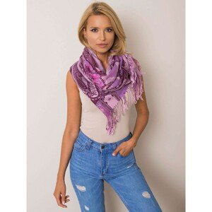 Purple scarf with a decorative print