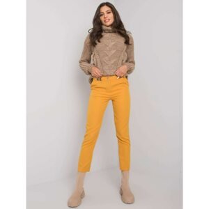 Mustard-colored elegant women's pants