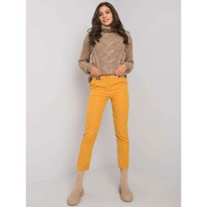 Elegant women's pants mustard color