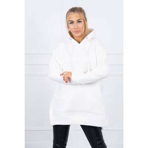 Insulated sweatshirt with slits on the sides ecru