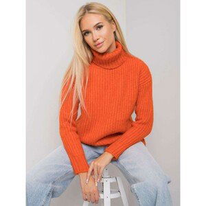 RUE PARIS Ladies' orange turtleneck