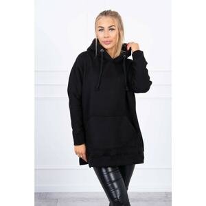 Insulated sweatshirt with slits on the sides black