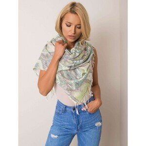 Turquoise scarf with a decorative print