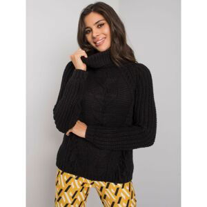 RUE PARIS Black knitted turtleneck