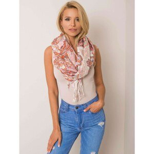 Light pink scarf with a decorative print
