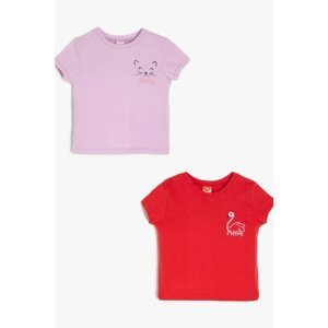 Koton Red Baby Girl Patterned T-Shirt