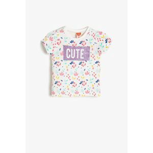Koton Ecru Baby Girl Patterned T-Shirt
