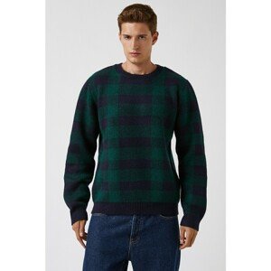 Koton Men's Green Plaid Sweater