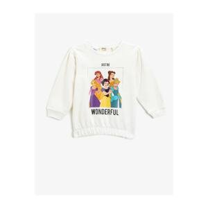 Koton Disney Princesses Printed Sweatshirt Waist Pleated Cotton