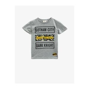 Koton Boys Gray Printed T-Shirt Cotton Crew Neck Short Sleeve