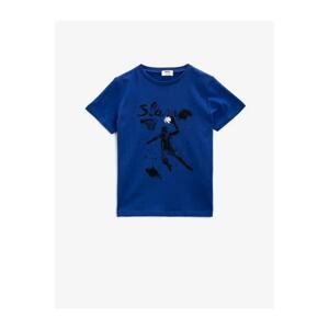 Koton Boy Blue Short Sleeve Crew Neck Cotton T-Shirt