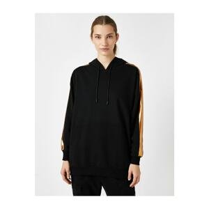 Koton Women's Black Hooded Oversize Sweatshirt