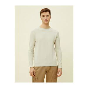 Koton Men's Ecru Long Sleeve Sweater