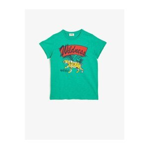 Koton Boys Green Letter Printed T-shirt