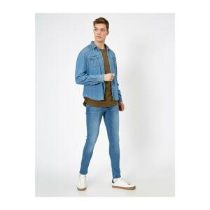 Koton Men's Blue Justin Super Skinny Fit Stretch Fabric Jeans