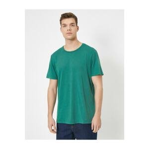 Koton Men's Green Crew Neck T-shirt