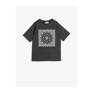Koton Men's Gray Patterned T-shirt