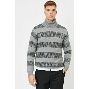 Koton Men's Gray Patterned Sweater