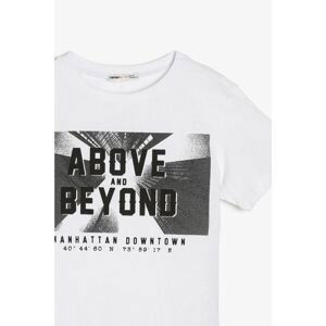 Koton White Boy's Letter Printed T-Shirt