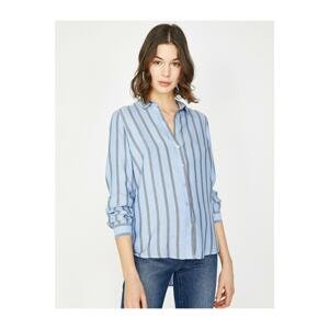 Koton Women's Blue Striped Shirt