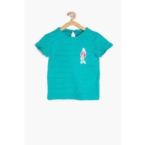 Koton Green Baby Girl Applique Detailed T-Shirt