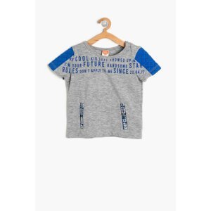 Koton Gray Baby Boy Written Printed T-Shirt