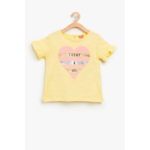 Koton Yellow Baby Girl Short Sleeve T-Shirt
